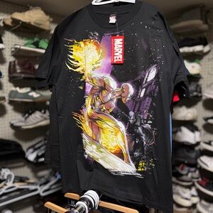 Marvel Mad Engine Silver Surfer Big Logo T Shirt Large New